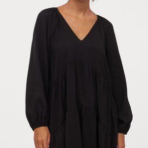 NWT - H&M black a-line tiered dress XS